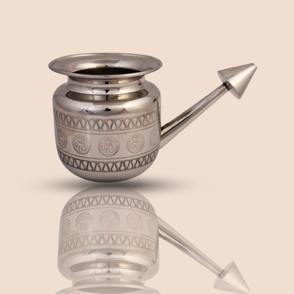 Stainless Steel Om Engraved Jal Neti Pot